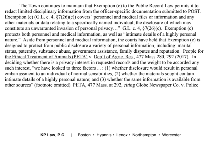 Exemption (c), Legislative History, and Judicial Misinterpretations: A Quick Examination in the Context of POST Records